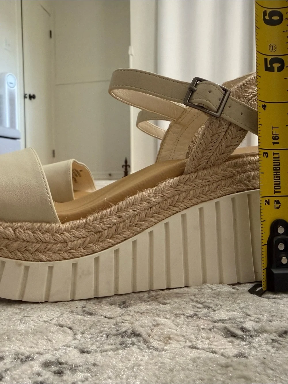 MIA Beige and Tan Platform Espadrille Sandals